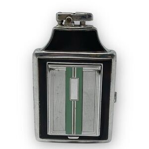 Vintage Art Deco Metal Ronson Cigarette Case with Lighter Made in the USA Flawed